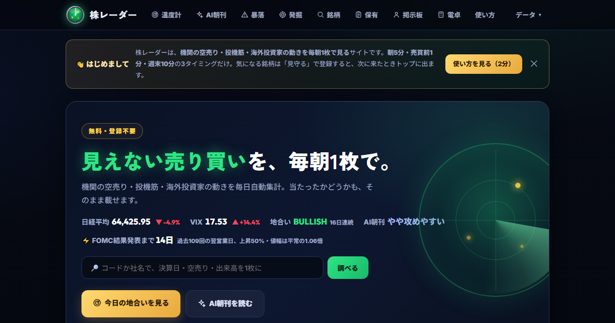 株レーダー